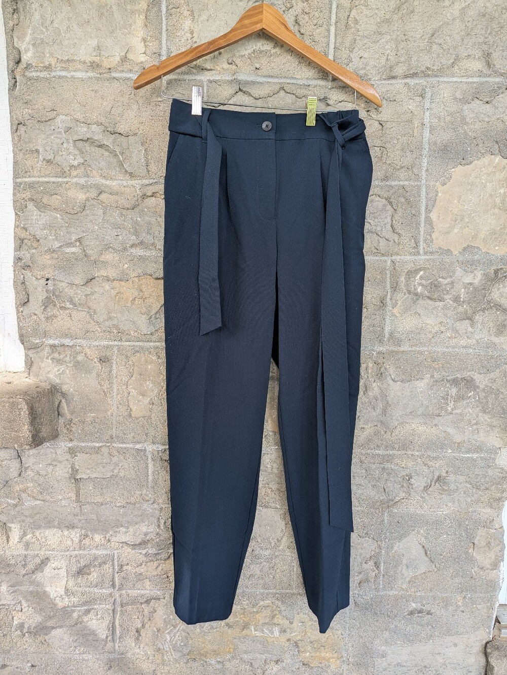 Women's Navy Tapered  Pants with Waist Tie Reitmans 6 Professional Office